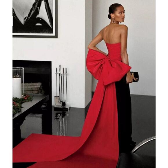 Ralph Lauren Collection Silk Red Bow Train Faille Blouse Bustier Top Corset $3k - Picture 2 of 13